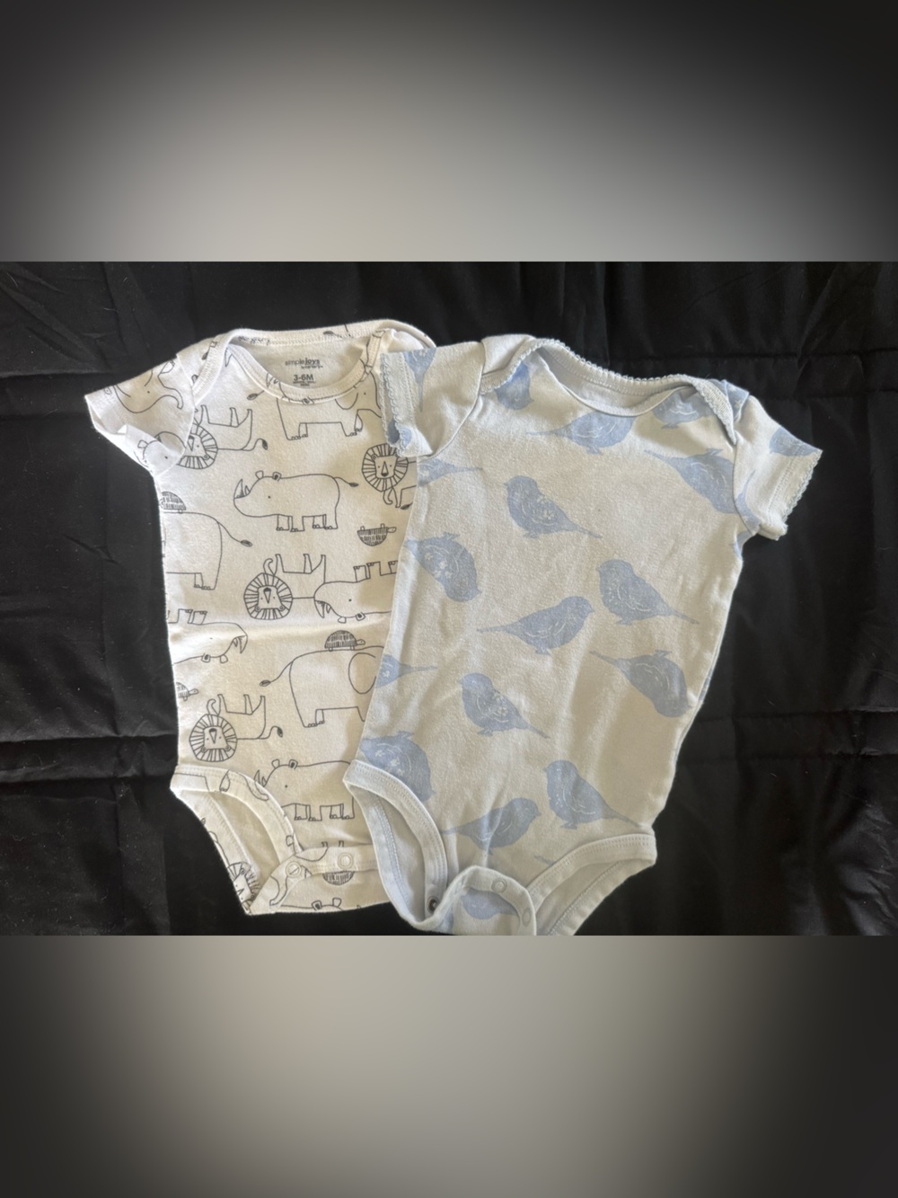 Carter's White and Light Blue Baby One-Piece Bodysuits - 2 Pack
